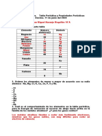 Taller Evaluativo Tabla y Propiedades Periódicas. Juan Miguel 10°A