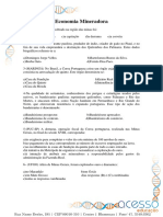 Exercícios de História Economia Mineradora