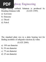 Transportation Engineering - GATE Questions