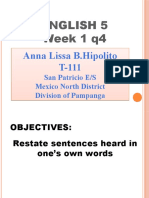 English 5 Week 1 q4: Anna Lissa B.Hipolito T-111