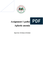 Assignment 1 Pathology Aplastic Anemia: Supervisor: DR - Ramez Al-Keelani