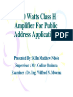 Implementation of A 1000 Watts Class H Amplifier For Public Address Applications-Presentation