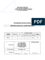 Programa Instruccional Metodologia I PDF