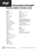 Kris Gethin Muscle Building Calendar Food and Fluid List PDF