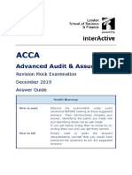 Advanced Audit & Assurance: Revision Mock Examination December 2019 Answer Guide