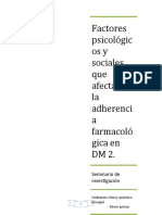 Factores Psicosociales Que Afectan La Adherencia Farmacológica de La Diabetes Tipo 2