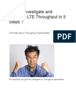 How To Investigate and Optimize LTE Throughput in 5 Steps ?: Let's Talk About Throughput Optimization