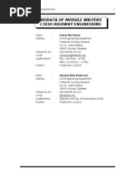 Biodata of Module Writers C3010 Highway Engineering