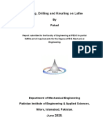 Boring, Drilling and Knurling On Lathe: by Fahad