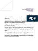 Lettre de Motivation Master Administration Publique