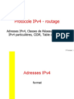 Protocole Ipv4 - Routage: Adresses Ipv4, Classes de Réseaux, Adresses Ipv4 Particulières, Cidr, Table de Routage