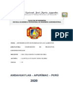 Determinacion de Humedad de Los Alimentos 2 Metodos PDF