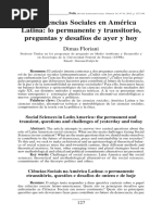 Las Ciencias Sociales en América Latina. Lo Permanente y Transitorio, Preguntas y Desafíos de Ayer y Hoy. Polis. Floriani.