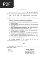 AFFIDAVIT Pole Metering Connection