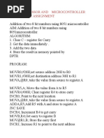 Microprocessor and Microcontroller Laboratory Assignment