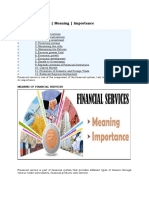 Meaning and Importance of Financial Services 1&2 UNIT