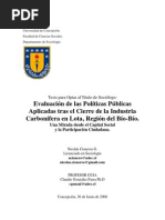 Evaluación de Las Políticas Públicas Aplicadas Tras El Cierre de La Industria Carbonífera en Lota, Región Del Bío-Bío