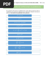 Simplificación de Expresiones Algebraicas: Prof. Karla Garro Camacho Programa de Apoyo A La Educación Matemática (PAEM)