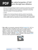 1.obsevrve The Optical Properties of Zno After Modification Through Laser Abliation