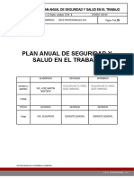 Plan Anual de Seguridad, Salud Ocupacional y Medio Ambiente.