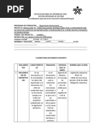 Cuadro para Los Documentos Soportes Importacion e Exportacion