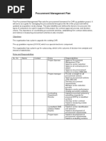 Procurement Management Plan