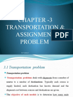 Chapter - 3 Transportation & Assignment Problem: 1 Dr. Wasihun T