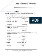 2011/2019 Grade 8 English Language Model Examinations