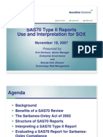 SAS70 Type II Reports Use and Interpretation For SOX: November 19, 2007