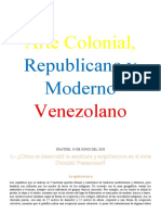 Arte Colonial, Republicano y Moderno Venezolano