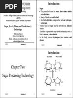 Sugar, Starch, Honey and Confectionary Technology: Carbohydrates