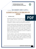 Plan de Sesión Alimentacion y Nutricion Del Niño