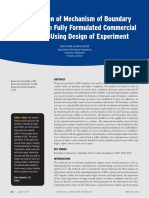 Optimization of Mechanism of Boundary Lubrication in Fully Formulated Commercial Engine Oil Using Design of Experiment