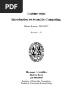 Lecture Notes Introduction To Scientific Computing: Winter Semester 2002/2003