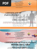 Certificate of Participation: Cyril A. Cabello