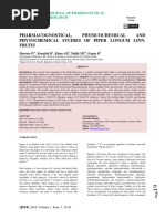 Pharmacognostical, Physicochemical AND Phytochemical Studies of Piper Longum Linn. Fruits