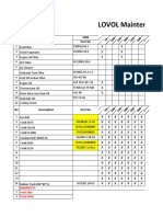 Lovol Maintenance Chart Sheet