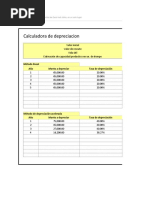 Planilla de Excel de Depreciacion