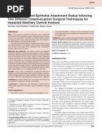 Alveolar Bone and Epithelial Attachment Status Following Two Different Closed-Eruption Surgical Techniques For Impacted Maxillary Central Incisors