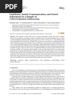 Loneliness, Family Communication, and School Adjustment in A Sample of Cybervictimized Adolescents