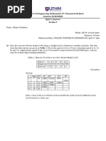 BFC 24203 Civil Engineering Mathematics IV (Numerical Method) Semester II/20192020 Quiz 2 (Answer) Section 5