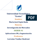 Aplicación IM y Segmentacion