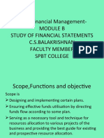 CAIIB-Financial Management-Module B Study of Financial Statements C.S.Balakrishnan Faculty Member SPBT College