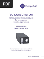 Eg Carburetor: Petrol-Gas Switchover Device For Carburetor or Injection Type Vehicles User Manual Ver 1.3 - 01.04.2015