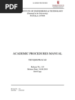 Academic Procedures Manual: Thapar Institute of Engineering & Technology (Deemed To Be University) PATIALA-147004