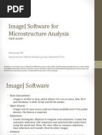 Imagej Software For Microstructure Analysis: Wahyuaji NP Departemen Teknik Metalurgi Dan Material Ftui