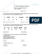 Topic: Verbal::Worksheet Number:5