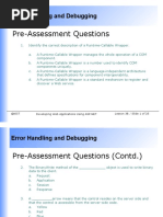 Pre-Assessment Questions: Error Handling and Debugging