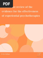 A Literature Review of The Evidence For The Effectiveness of Experiential Psychotherapies