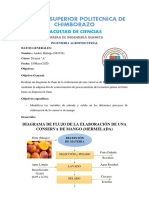 Diagrama de Flujo de La Elaboración de Mermelada de Mango - Hidalgo Andrés